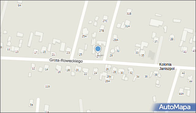 Radom, Grota-Roweckiego Stefana, gen., 27, mapa Radomia