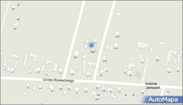 Radom, Grota-Roweckiego Stefana, gen., 27B, mapa Radomia