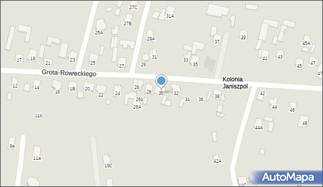 Radom, Grota-Roweckiego Stefana, gen., 30, mapa Radomia