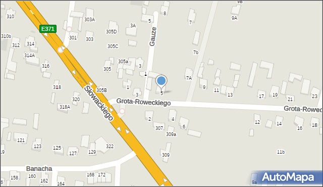 Radom, Grota-Roweckiego Stefana, gen., 5, mapa Radomia
