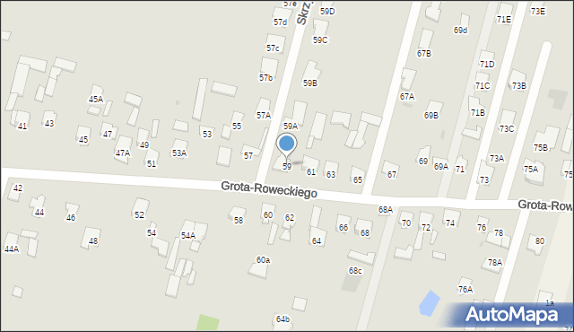 Radom, Grota-Roweckiego Stefana, gen., 59, mapa Radomia