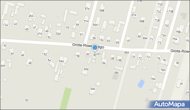 Radom, Grota-Roweckiego Stefana, gen., 62, mapa Radomia