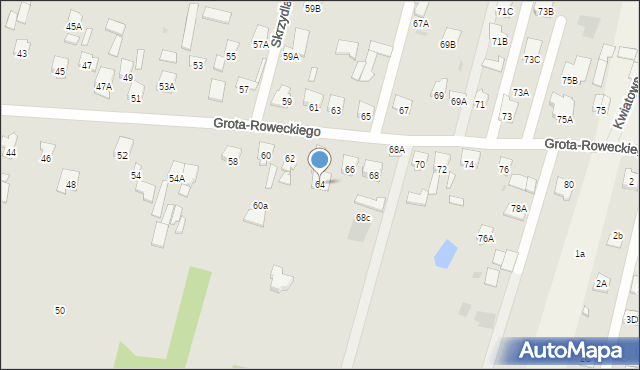 Radom, Grota-Roweckiego Stefana, gen., 64, mapa Radomia