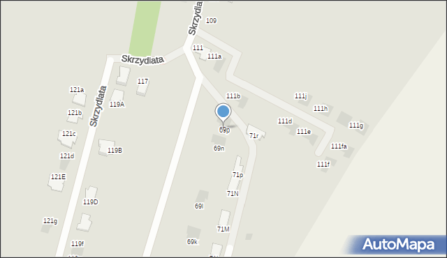 Radom, Grota-Roweckiego Stefana, gen., 69p, mapa Radomia