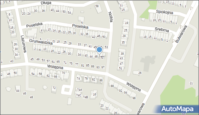 Radom, Grunwaldzka, 50, mapa Radomia