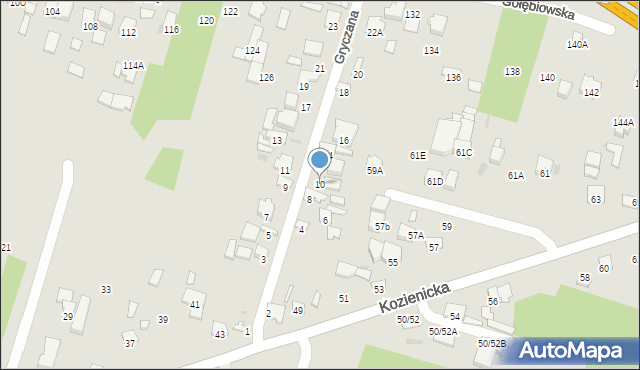 Radom, Gryczana, 10, mapa Radomia