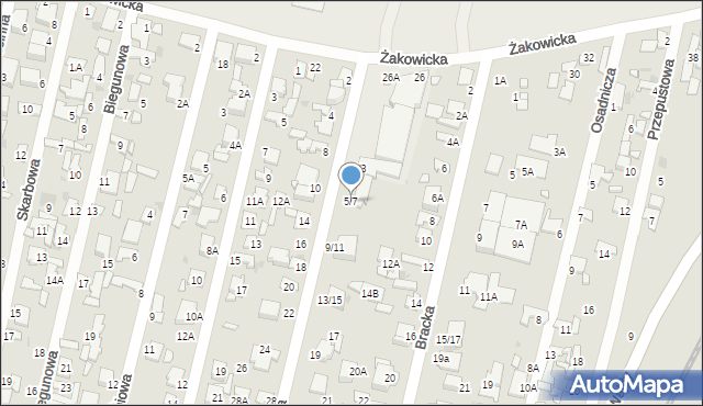 Radom, Grudniowa, 5/7, mapa Radomia