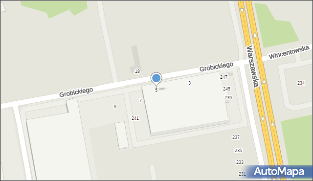 Radom, Grobickiego Aleksego, 5, mapa Radomia