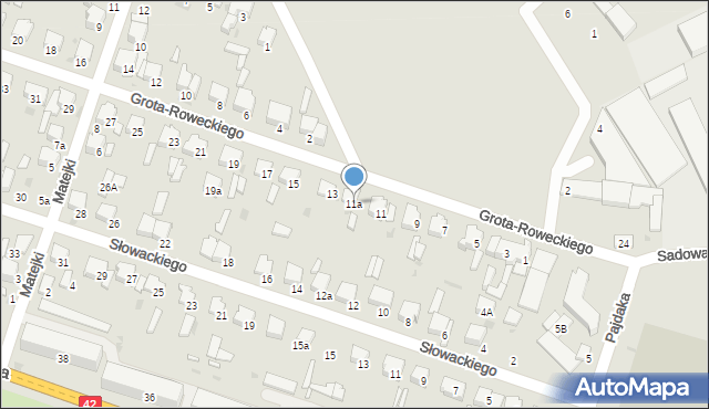 Radomsko, Grota-Roweckiego Stefana, gen., 11a, mapa Radomsko