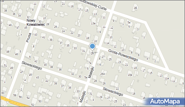Radomsko, Grota-Roweckiego Stefana, gen., 29, mapa Radomsko