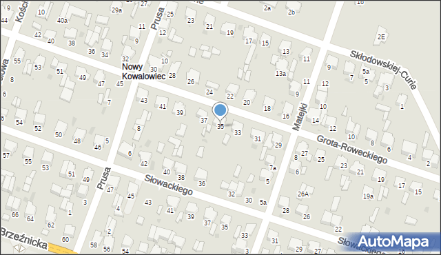 Radomsko, Grota-Roweckiego Stefana, gen., 35, mapa Radomsko