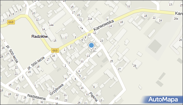 Radziłów, Grzybowa, 15, mapa Radziłów