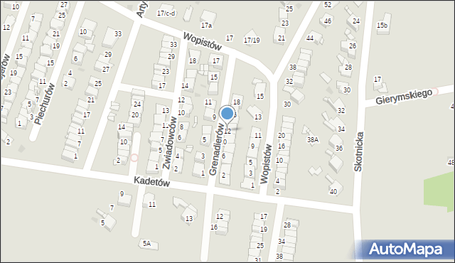 Radzionków, Grenadierów, 12, mapa Radzionków