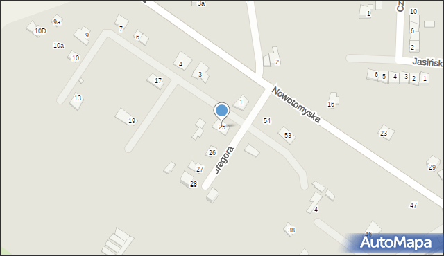 Rakoniewice, Gregora Józefa, ks., 25, mapa Rakoniewice