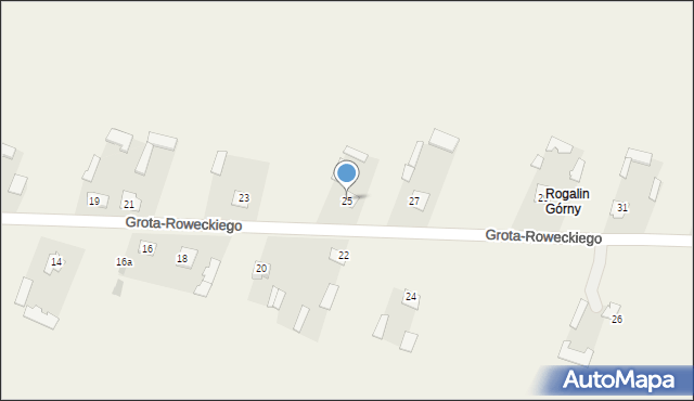 Rogalin, Grota-Roweckiego Stefana, gen., 25, mapa Rogalin