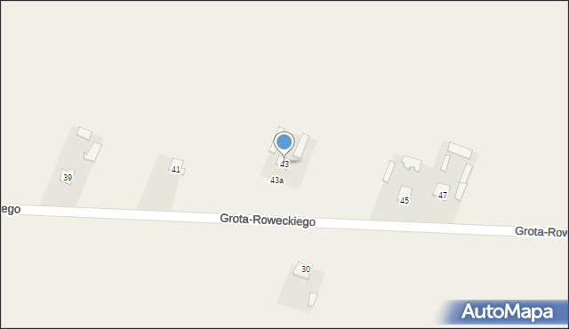 Rogalin, Grota-Roweckiego Stefana, gen., 43, mapa Rogalin