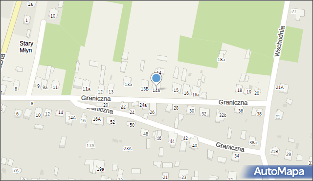 Rogów, Graniczna, 14a, mapa Rogów