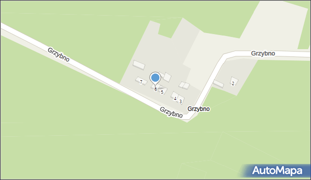 Różańsko, Grzybno, 6, mapa Różańsko