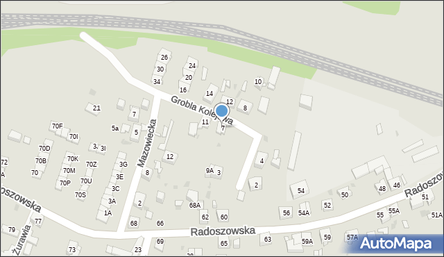 Ruda Śląska, Grobla Kolejowa, 7, mapa Rudy Śląskiej