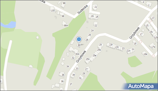 Ruda Śląska, Grzybowa, 30, mapa Rudy Śląskiej