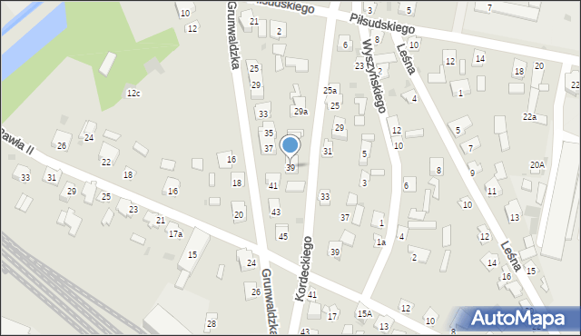 Rudnik nad Sanem, Grunwaldzka, 39, mapa Rudnik nad Sanem