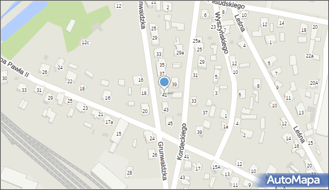 Rudnik nad Sanem, Grunwaldzka, 41, mapa Rudnik nad Sanem