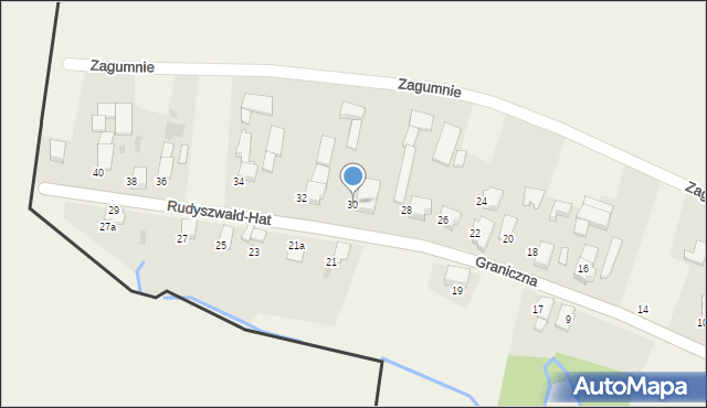 Rudyszwałd, Graniczna, 30, mapa Rudyszwałd