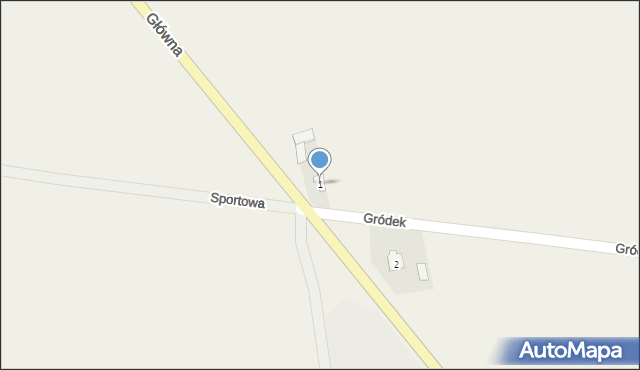 Ruszkowice, Gródek, 1, mapa Ruszkowice