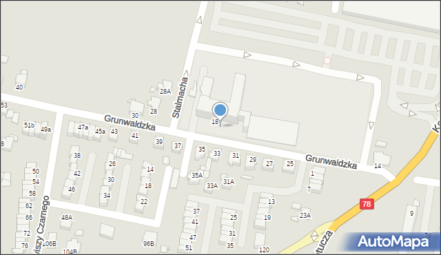 Rybnik, Grunwaldzka, 19, mapa Rybnika