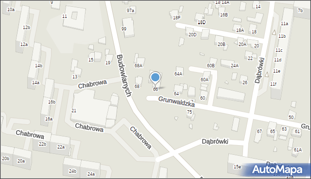 Rybnik, Grunwaldzka, 66, mapa Rybnika