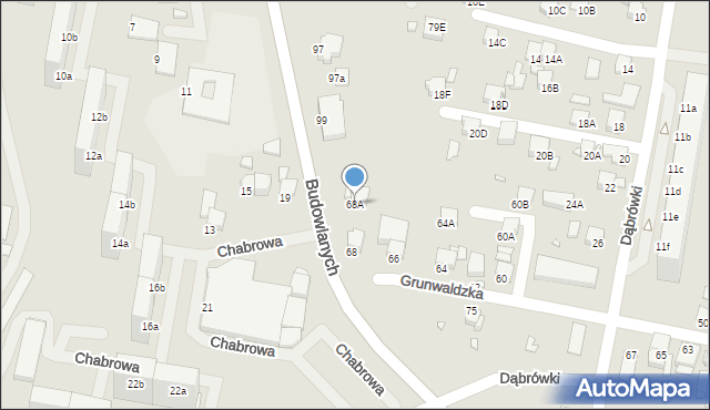 Rybnik, Grunwaldzka, 68A, mapa Rybnika