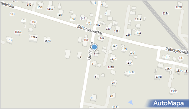 Rybnik, Graniczna, 1, mapa Rybnika