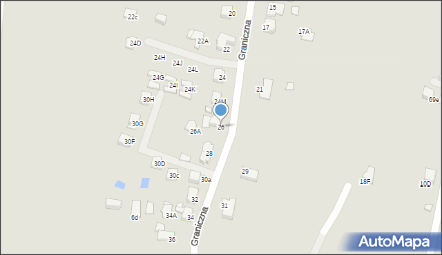 Rybnik, Graniczna, 26, mapa Rybnika