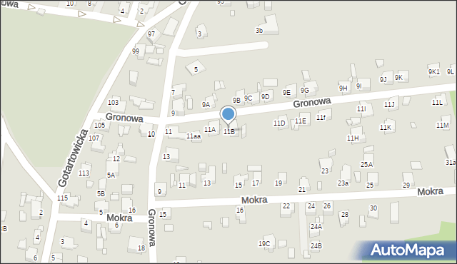 Rybnik, Gronowa, 11B, mapa Rybnika