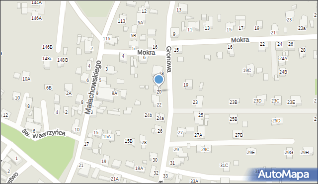 Rybnik, Gronowa, 20, mapa Rybnika