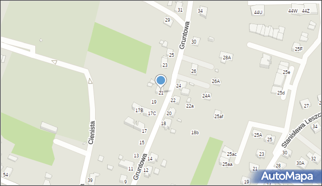 Rybnik, Gruntowa, 21, mapa Rybnika