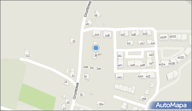 Rybnik, Gruntowa, 36, mapa Rybnika