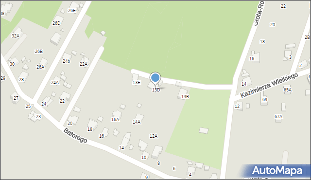 Rybnik, Grota-Roweckiego Stefana, gen., 13D, mapa Rybnika