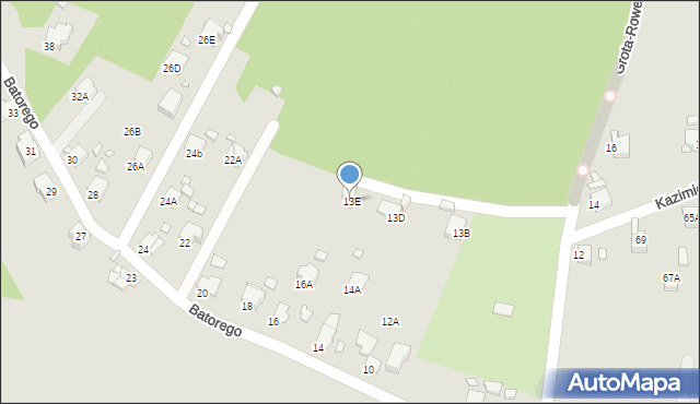 Rybnik, Grota-Roweckiego Stefana, gen., 13E, mapa Rybnika