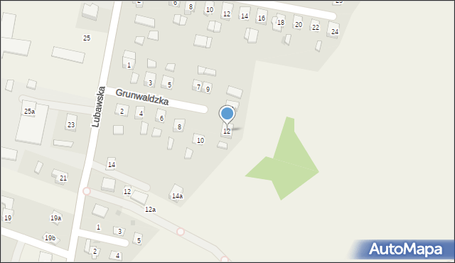 Rybno, Grunwaldzka, 12, mapa Rybno