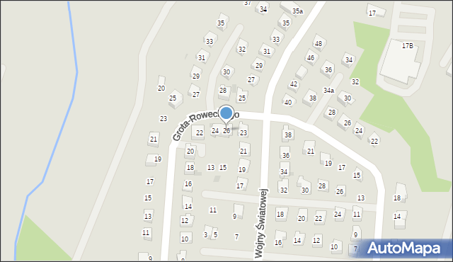 Rymanów, Grota-Roweckiego Stefana, gen., 26, mapa Rymanów