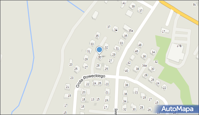 Rymanów, Grota-Roweckiego Stefana, gen., 30, mapa Rymanów