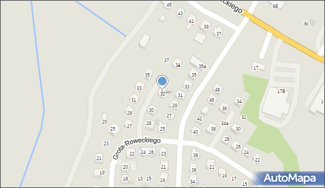 Rymanów, Grota-Roweckiego Stefana, gen., 32, mapa Rymanów