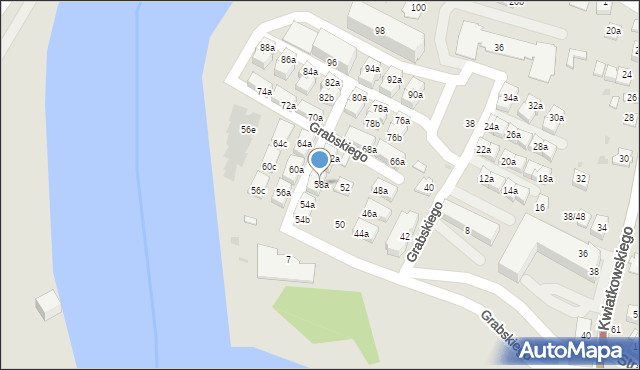 Rzeszów, Grabskiego Władysława, 58a, mapa Rzeszów