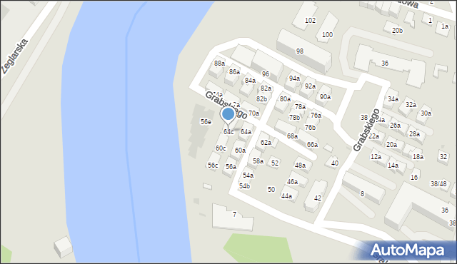 Rzeszów, Grabskiego Władysława, 64c, mapa Rzeszów