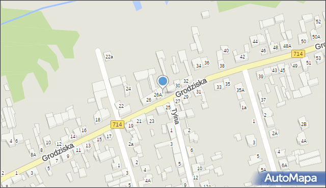 Rzgów, Grodziska, 28, mapa Rzgów