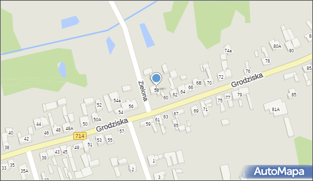 Rzgów, Grodziska, 58, mapa Rzgów