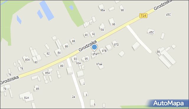 Rzgów, Grodziska, 97A, mapa Rzgów