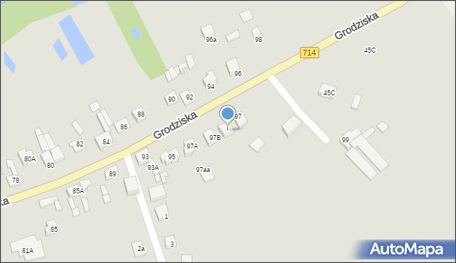 Rzgów, Grodziska, 97C, mapa Rzgów