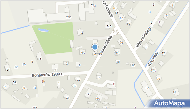 Sadowne, Grunwaldzka, 6, mapa Sadowne